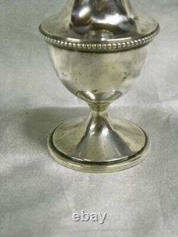 Antique Sterling Silver Sugar Shaker with Footed Base 925 Sterling Silver