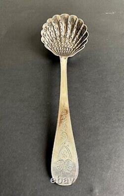 Antique Sterling Silver Sugar Sifting Spoon 19th Century Old Man