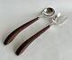 Antique Sterling Silver And Rosewood Art Deco Serving Cutlery