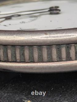 Antique Swiss Pocket Watch Solid Silver Needs Servicing