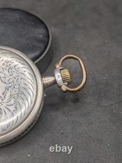Antique Swiss Pocket Watch Solid Silver Needs Servicing