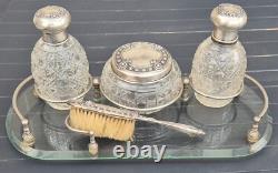 Antique Toilet Set in Crystal and Solid Silver. Baccarat, St Louis