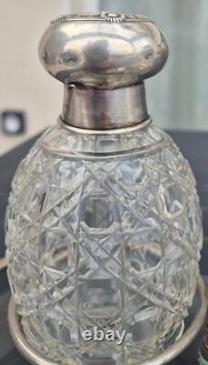 Antique Toilet Set in Crystal and Solid Silver. Baccarat, St Louis