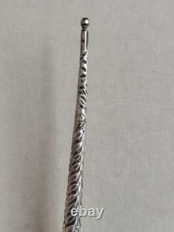 Antique Torah Yad Reading Hand in Solid Silver with Stamped Decoration 37.5g