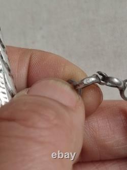 Antique Torah Yad Reading Hand in Solid Silver with Stamped Decoration 37.5g