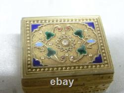 Antique Vermeil Box Set Gold on Solid Silver Enamel Russian 84