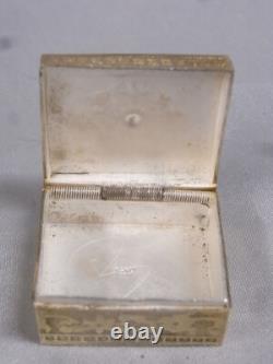 Antique Vermeil Box Set Gold on Solid Silver Enamel Russian 84