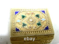 Antique Vermeil Gold Box on Solid Silver with Russian Enamel 84