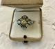 Antique Vermeil Silver Ring With Blue Topaz And Peridot, Victorian