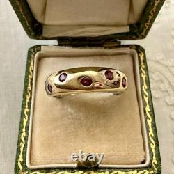Antique Vermeil Silver Ring with Rare Pink Garnet Haute Couture Design
