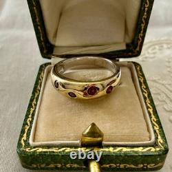 Antique Vermeil Silver Ring with Rare Pink Garnet Haute Couture Design