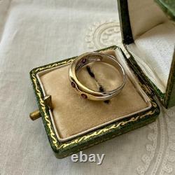Antique Vermeil Silver Ring with Rare Pink Garnet Haute Couture Design