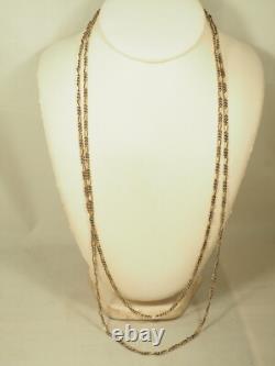 Antique Vermeil Solid Silver Sautoir Necklace Large 142cm