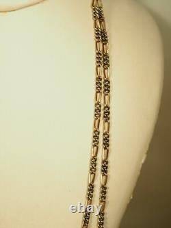 Antique Vermeil Solid Silver Sautoir Necklace Large 142cm