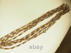 Antique Vermeil Solid Silver Sautoir Necklace Large 142cm