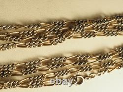 Antique Vermeil Solid Silver Sautoir Necklace Large 142cm
