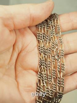 Antique Vermeil Solid Silver Sautoir Necklace Large 142cm