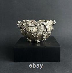 Antique Vine Bowl Sterling Silver Italy ATTILIO DE LUCA Art Nouveau