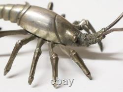 Antique and beautiful lobster sculpture in solid silver, 19th–20th century