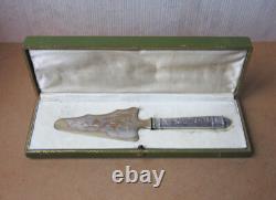 Antique beautiful cake or pie server in solid silver and vermeil in box