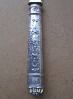 Antique beautiful cake or pie server in solid silver and vermeil in box