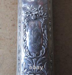 Antique beautiful cake or pie server in solid silver and vermeil in box
