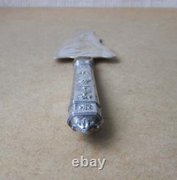 Antique beautiful cake or pie server in solid silver and vermeil in box