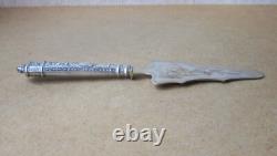 Antique beautiful cake or pie server in solid silver and vermeil in box