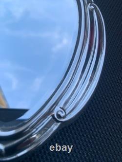 Antique beveled silver 800 hallmarked hand mirror face