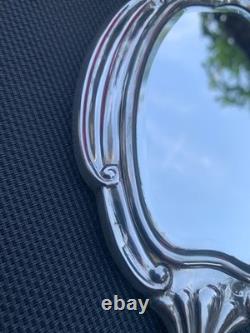 Antique beveled silver 800 hallmarked hand mirror face