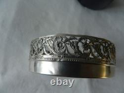 Antique blue porcelain cup from SEVRES with solid silver mount