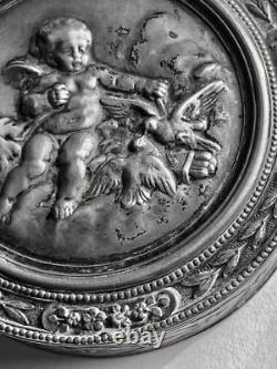 Antique box or snuffbox in solid silver with vermeil interior in Louis XV style