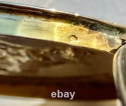 Antique box or snuffbox in solid silver with vermeil interior in Louis XV style
