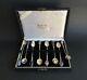 "antique Box With 8 Solid Silver Spoons And Sterling Silver Stone Raul Jewelry"