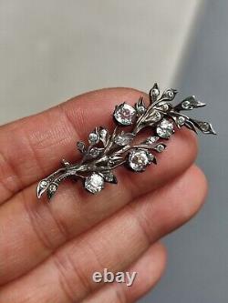 Antique brooch in silver and rhinestones