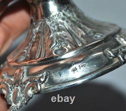 Antique candlestick Candelabrum acanthus leaf STERLING SILVER Stamp 900 197g