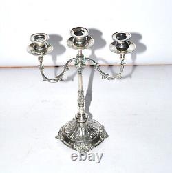 Antique candlestick Candelabrum acanthus leaf STERLING SILVER Stamp 900 197g