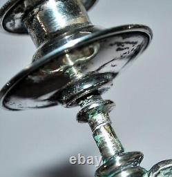 Antique candlestick Candelabrum acanthus leaf STERLING SILVER Stamp 900 197g