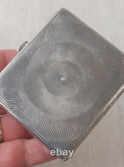 Antique cigarette case, in solid silver, monogram SM MS