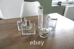 Antique crystal and solid silver Minerve hallmarked toiletry bottles