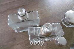 Antique crystal and solid silver Minerve hallmarked toiletry bottles