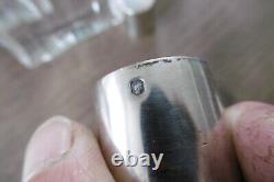 Antique crystal and solid silver Minerve hallmarked toiletry bottles