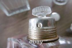 Antique crystal and solid silver Minerve hallmarked toiletry bottles
