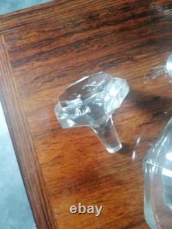 Antique crystal and solid silver carafe + 4 glasses