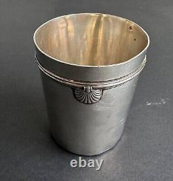 Antique cup with shell decoration, solid sterling silver Minerva, 19th/20th century