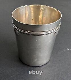 Antique cup with shell decoration, solid sterling silver Minerva, 19th/20th century