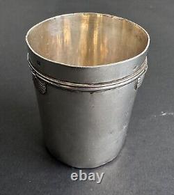 Antique cup with shell decoration, solid sterling silver Minerva, 19th/20th century