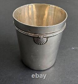 Antique cup with shell decoration, solid sterling silver Minerva, 19th/20th century