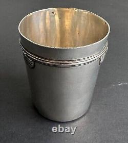 Antique cup with shell decoration, solid sterling silver Minerva, 19th/20th century