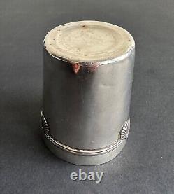 Antique cup with shell decoration, solid sterling silver Minerva, 19th/20th century